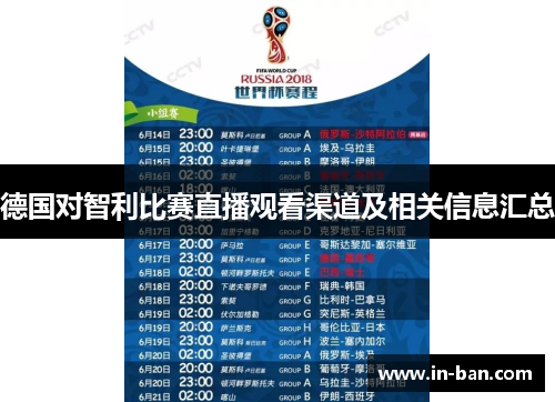 德国对智利比赛直播观看渠道及相关信息汇总